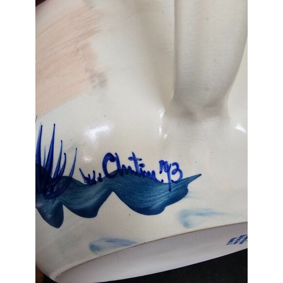 Handcrafted Ellis Prod. Marshall TX Stoneware Pottery Bowl Artist Signed - Picture 11 of 12